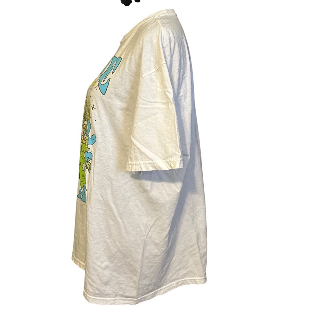 Care Bears Graphic T-Shirt White XL Floral Rainbow Bears Print - Picture 4 of 6